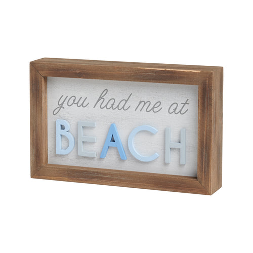 At Beach 3D Framed Sign